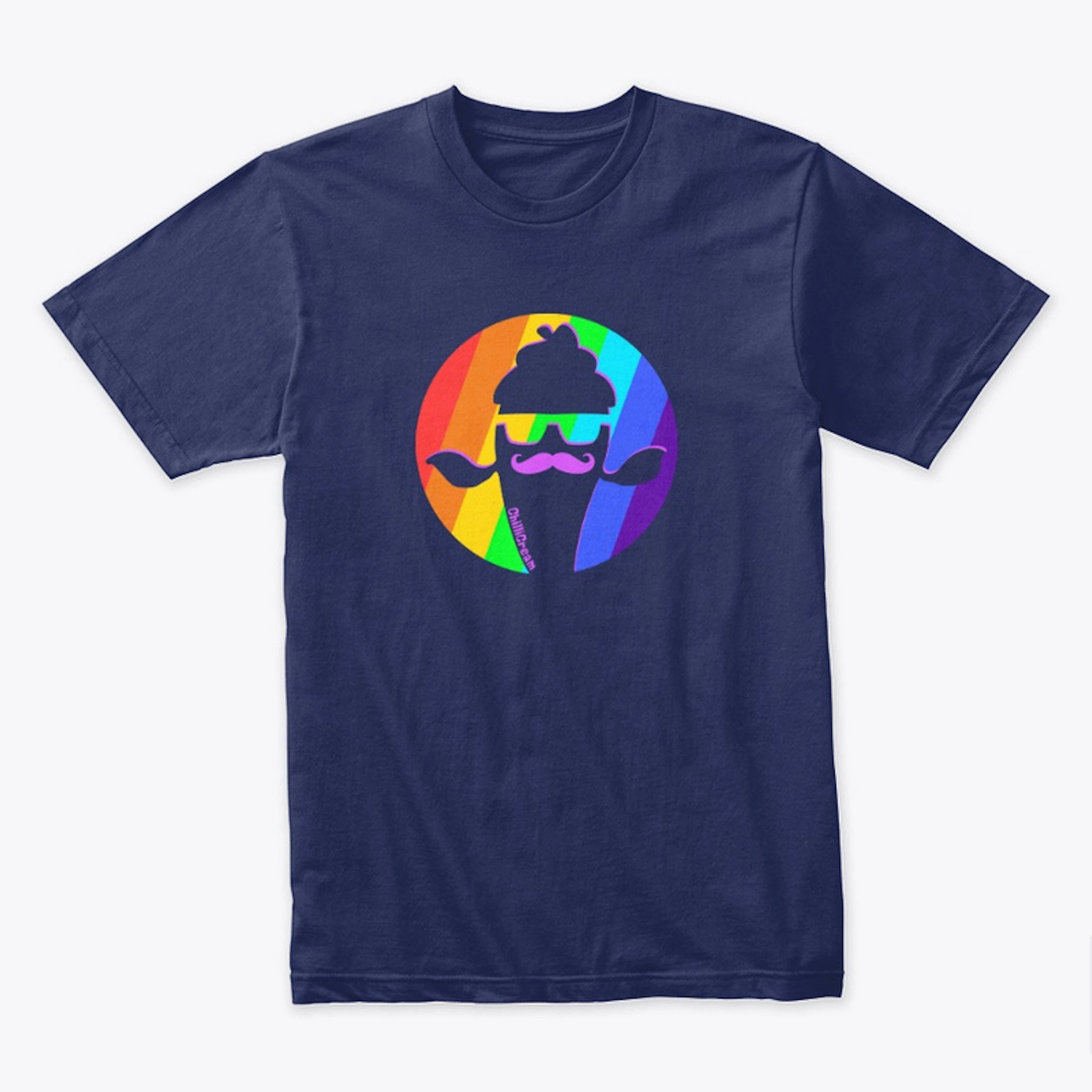 Mustache Developer T-Shirt Rainbow
